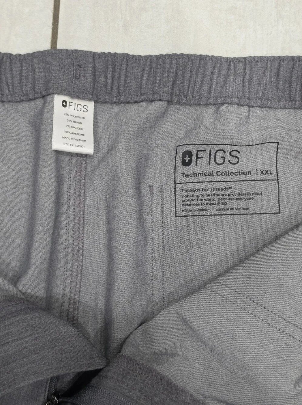 NWOT FIGS Men’s Cairo Cargo Scrub Pants Graphite Gray XXL Technical Collection
